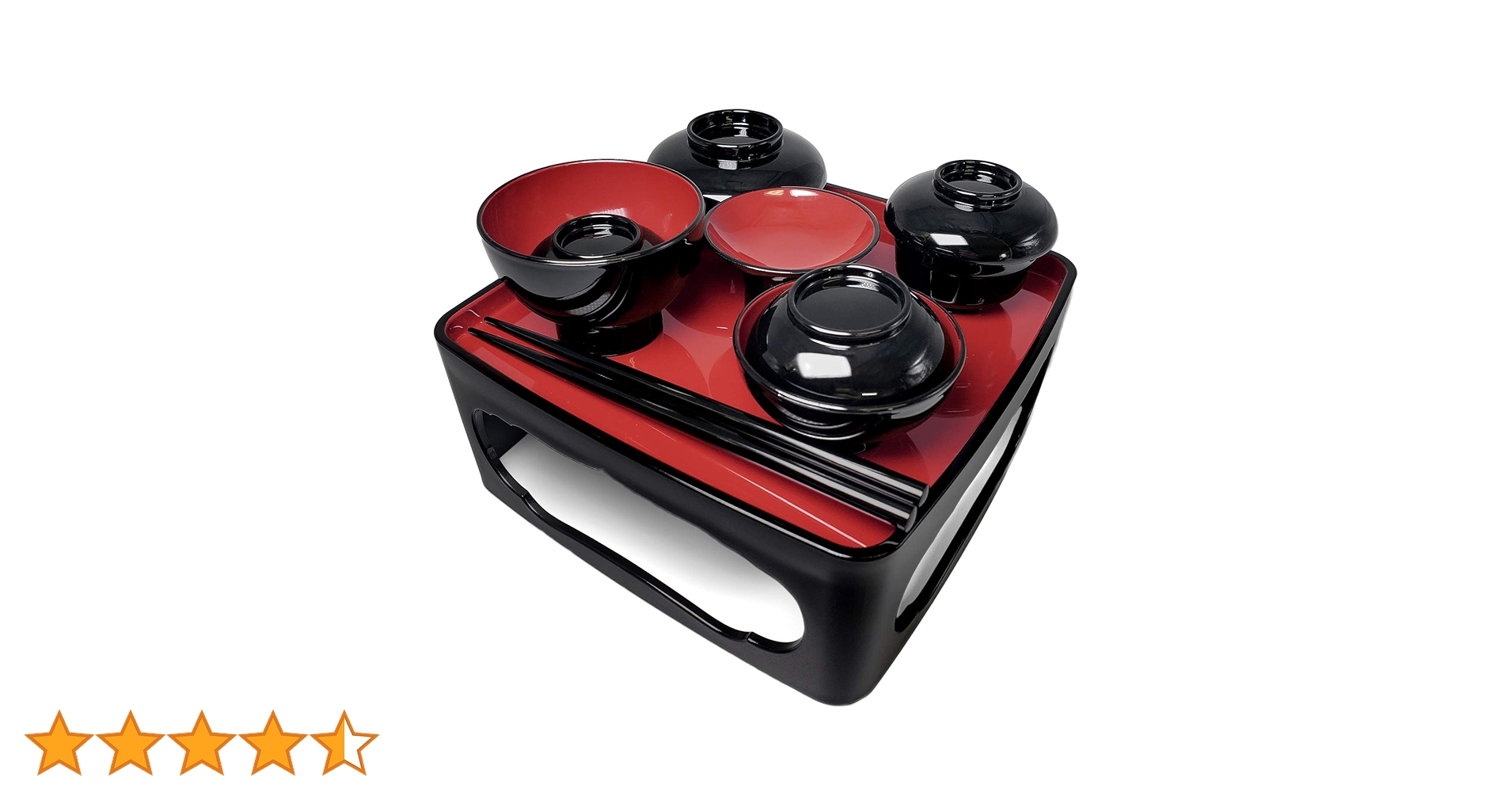 Amazon｜漆ぷろだくと 仏膳 6.0寸 黒/内朱 国産 仏具 お盆用品